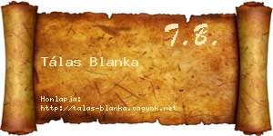 Tálas Blanka névjegykártya