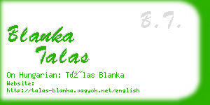 blanka talas business card
